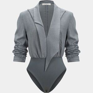 NWT-Long-Sleeve Blazer-Collar Bodysuit